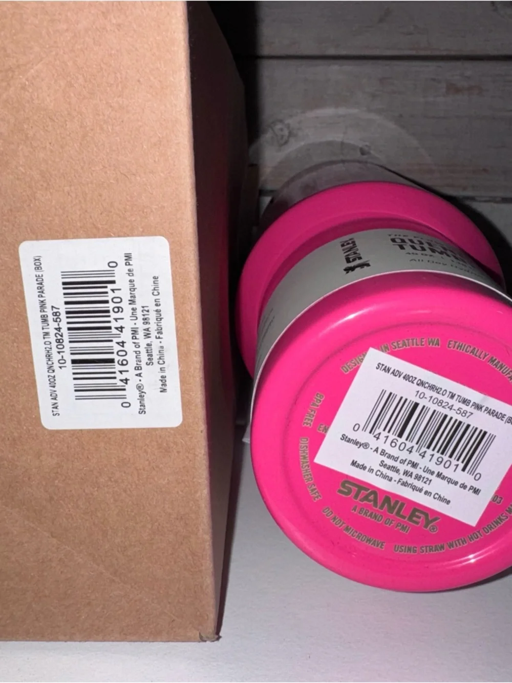 Stanley Quencher 40 oz Tumbler - Pink Parade - Brand New In Box! Pink / Gold - Picture 8 of 9